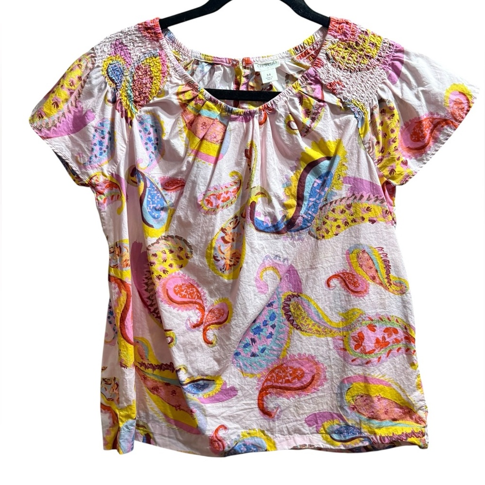 Crewcuts by J.Crew Girls Pink Combo Paisley Print Top Sz 14